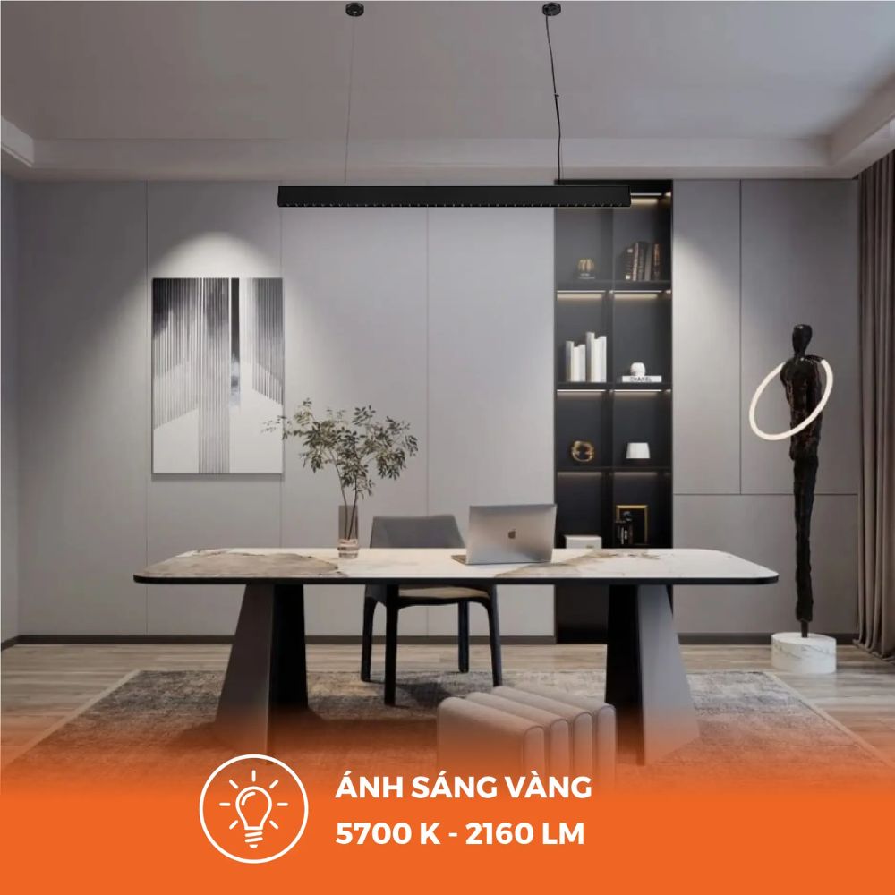 Đèn LED thả trần 36W Nanoco NLNG36 màu đen