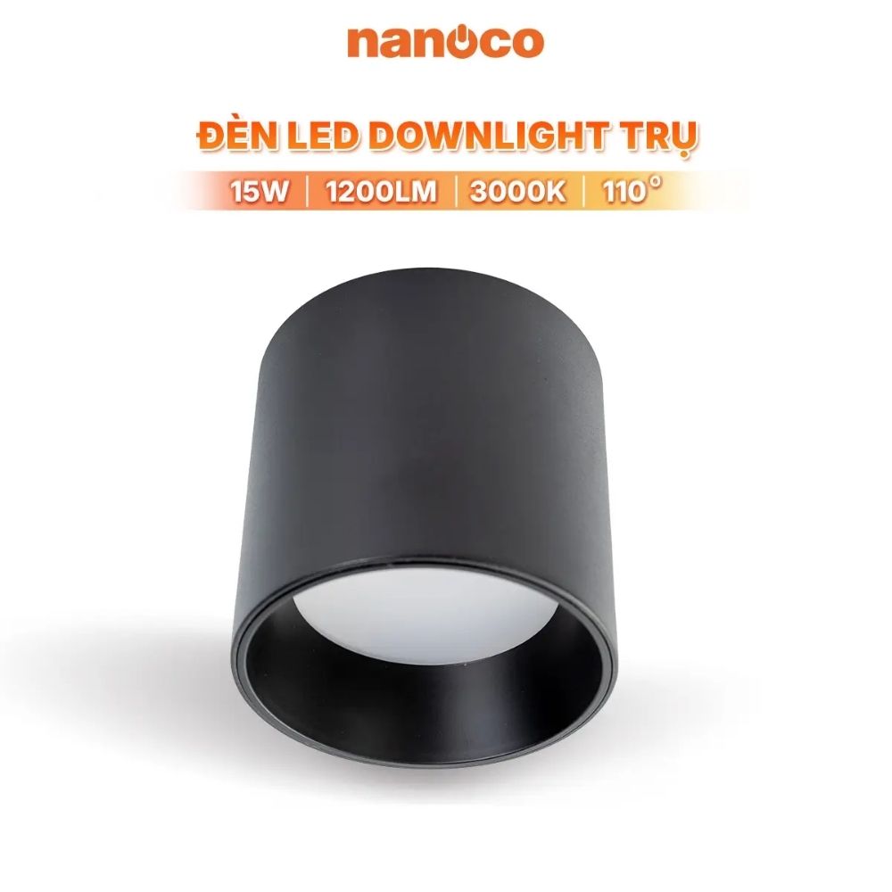 Đèn LED Downlight trụ 10W Nanoco NSDL10 màu đen