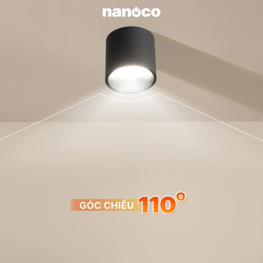 Đèn LED Downlight trụ 10W Nanoco NSDL10 màu đen