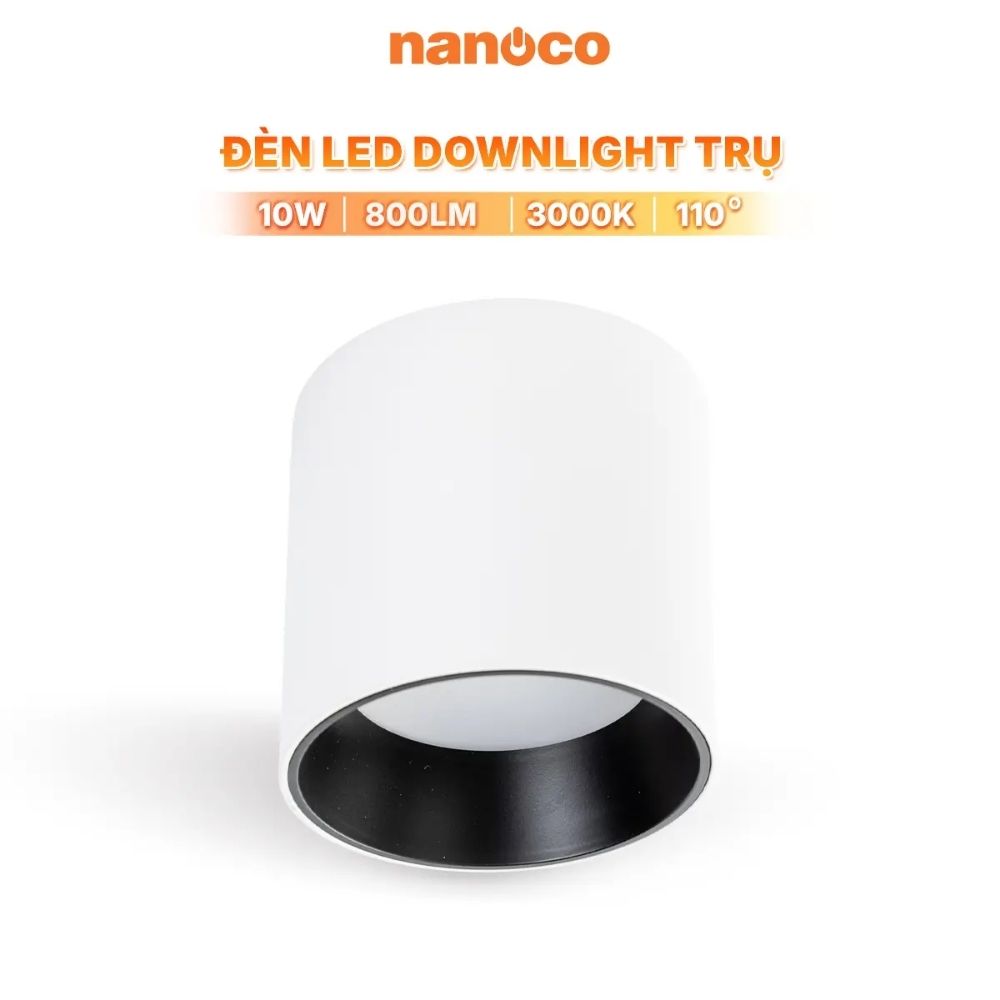 Đèn LED Downlight trụ 10W Nanoco NSDL10 màu trắng