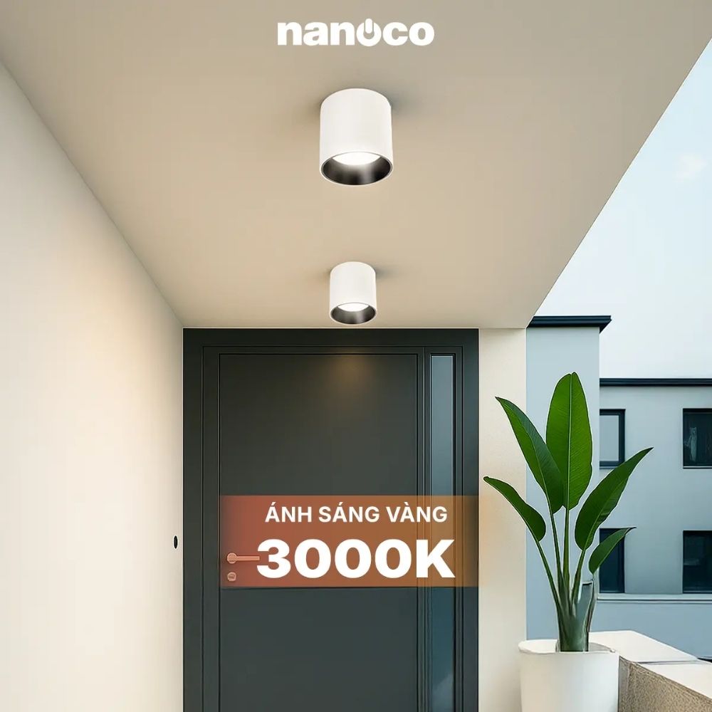 Đèn LED Downlight trụ 10W Nanoco NSDL10 màu trắng