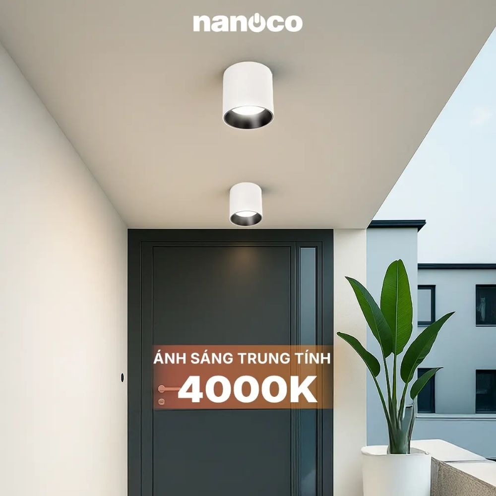 Đèn LED Downlight trụ 10W Nanoco NSDL10 màu trắng