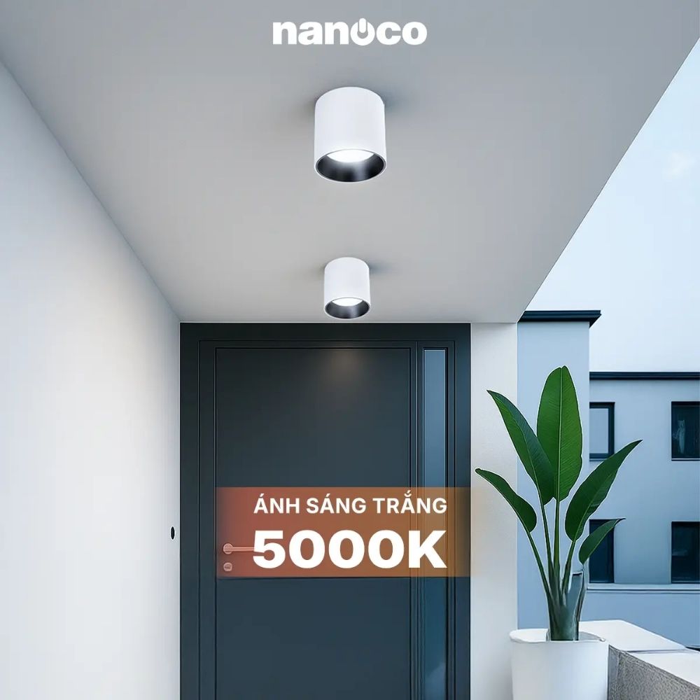 Đèn LED Downlight trụ 10W Nanoco NSDL10 màu trắng