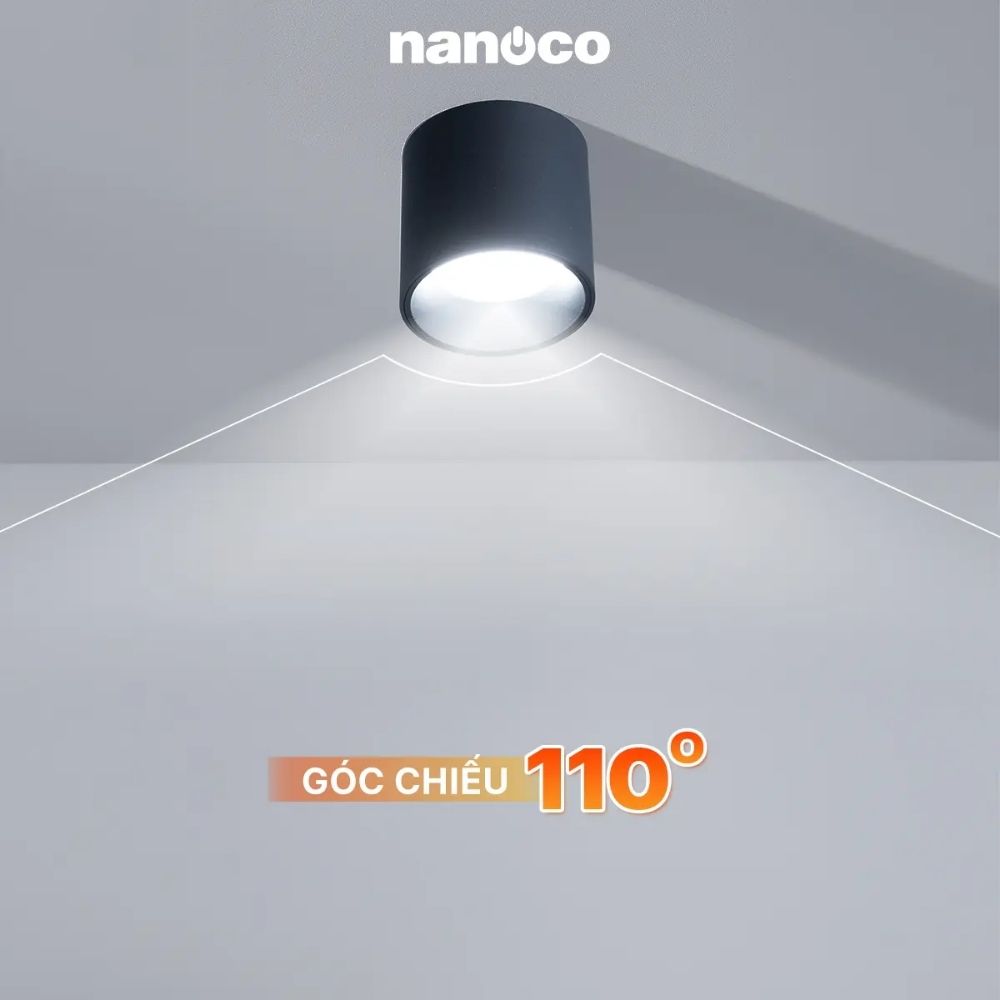 Đèn LED Downlight trụ 15W Nanoco NSDL15 màu đen