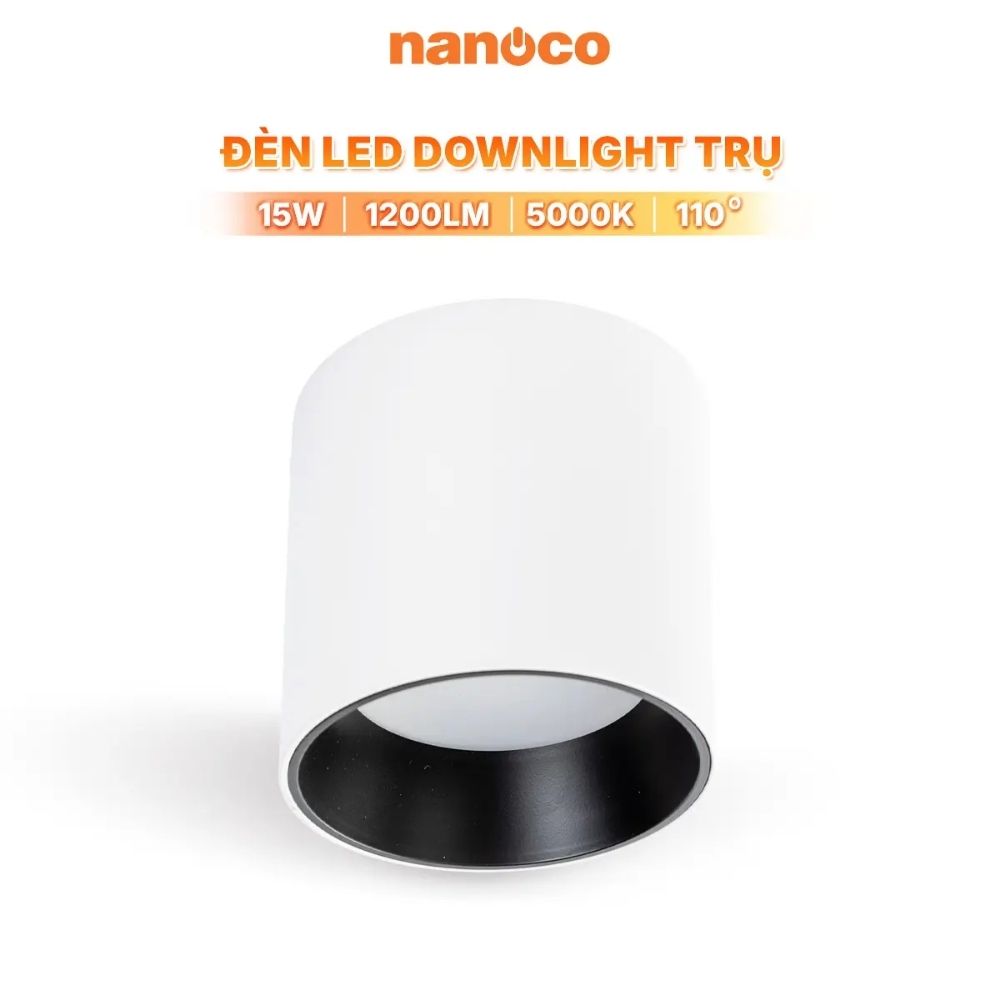 Đèn LED Downlight trụ 15W Nanoco NSDL15 màu trắng