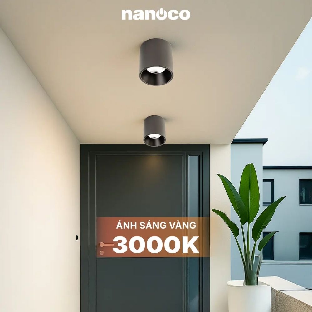 Đèn LED Dowlight trụ 10W Nanoco NSDLC10 màu đen