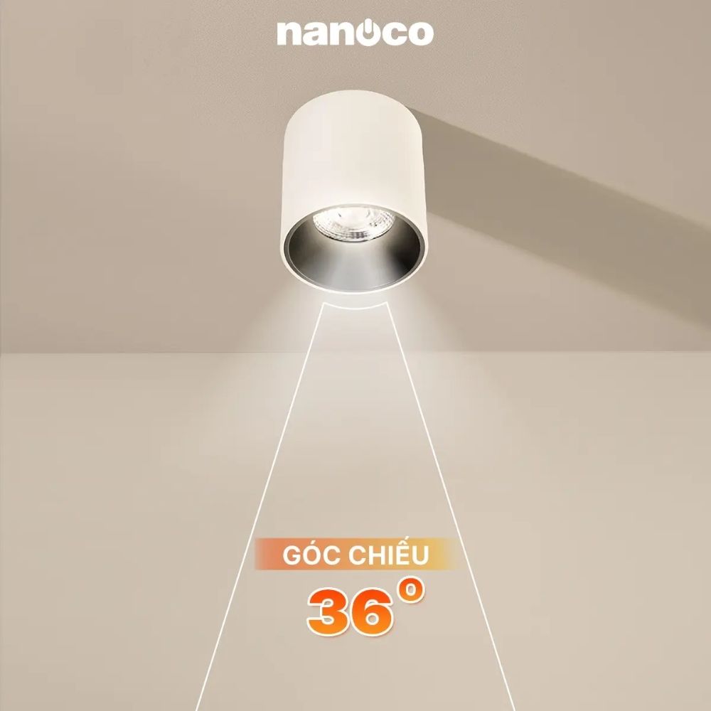 Đèn LED Dowlight trụ 10W Nanoco NSDLC10 màu trắng