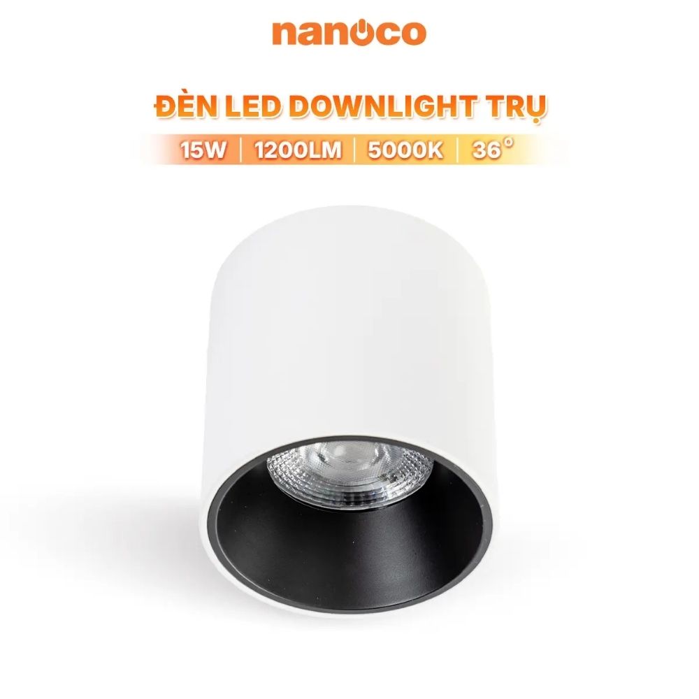 Đèn LED Dowlight trụ 15W Nanoco NSDLC15 màu trắng
