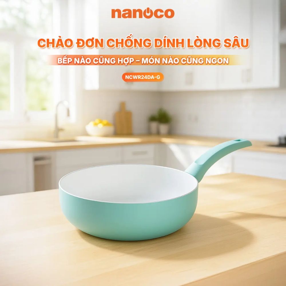 Chảo chống dính lòng sâu Nanoco NCWR24DA-G