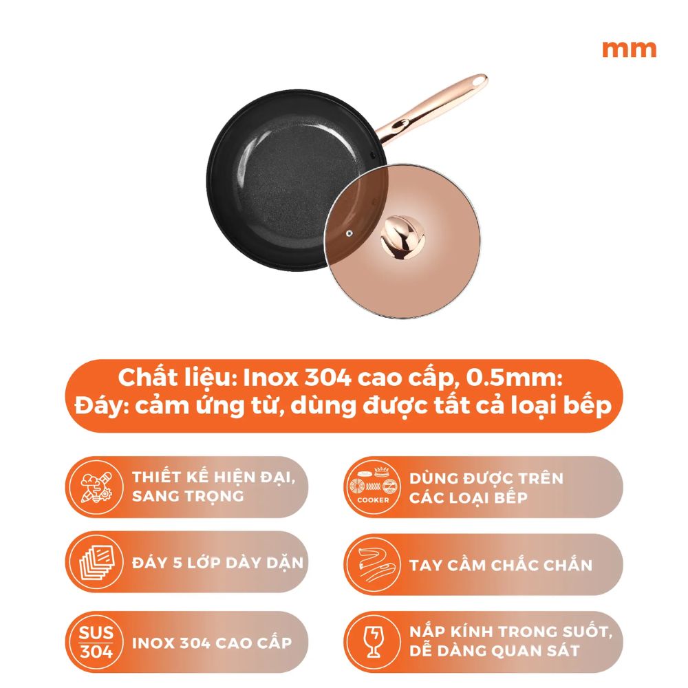 Bộ nồi chảo inox 304 Nanoco NCWS850