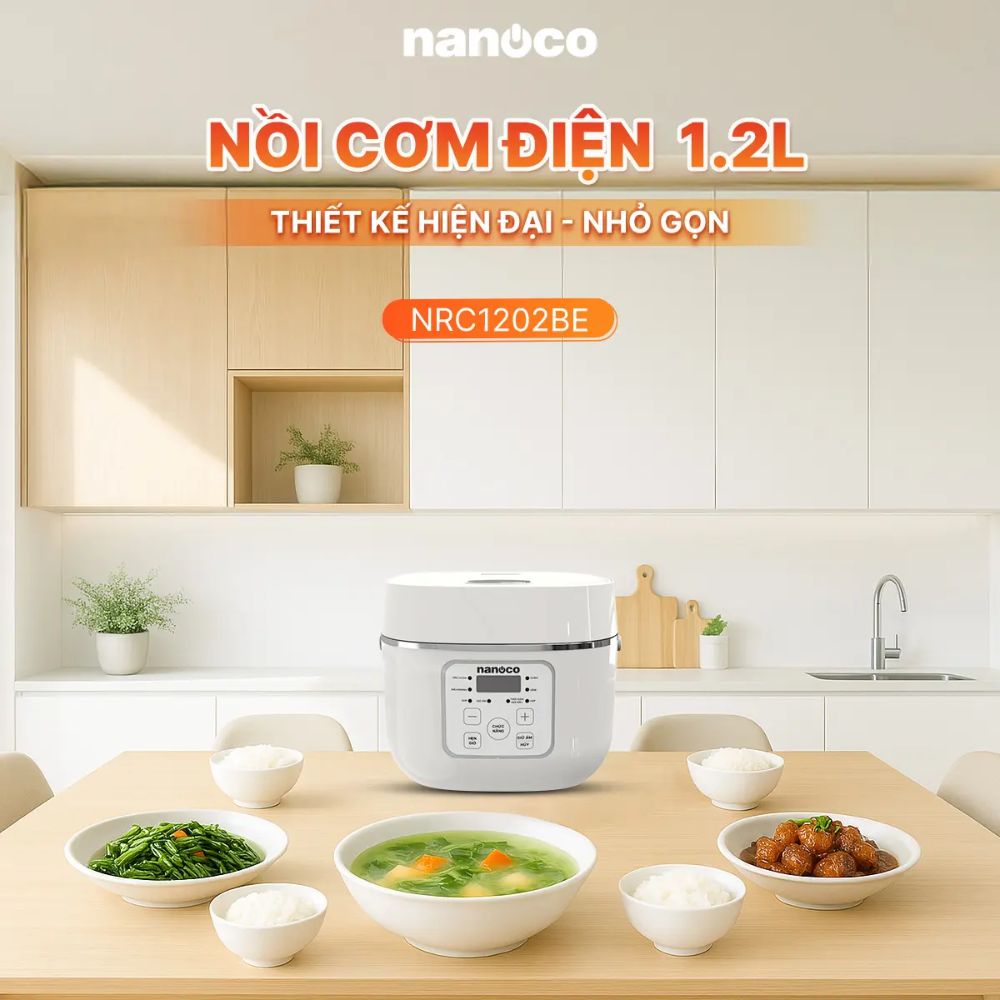 Nồi cơm điện tử 1.2L Nanoco NRC1202BE