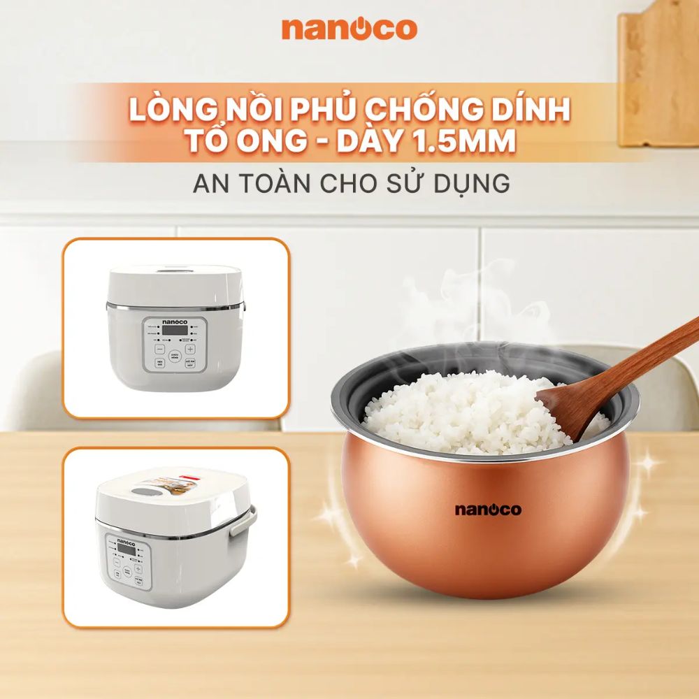 Nồi cơm điện tử 1.2L Nanoco NRC1202BE