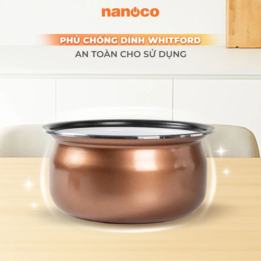Nồi cơm điện nắp gài 1.2L Nanoco NRC1206W