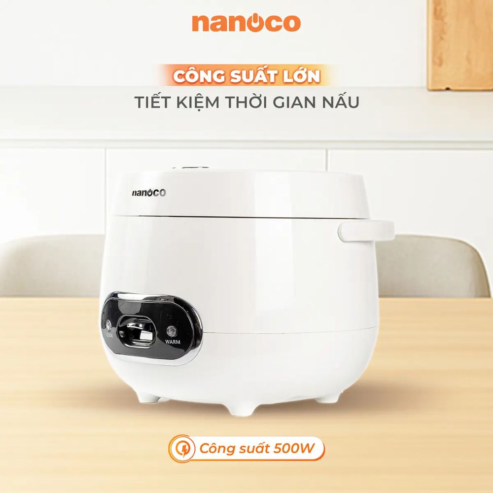 Nồi cơm điện nắp gài 1.2L Nanoco NRC1206W