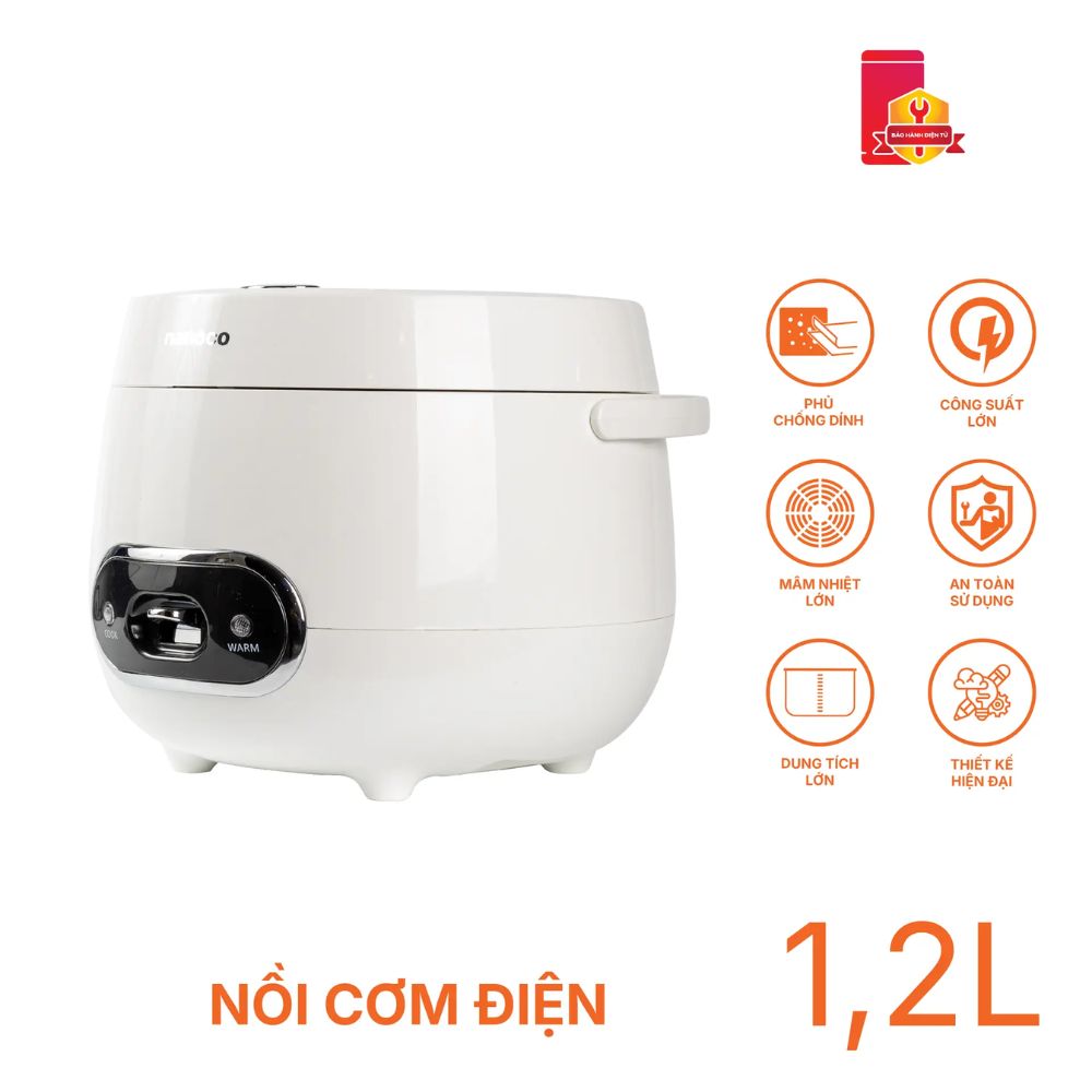 Nồi cơm điện nắp gài 1.2L Nanoco NRC1206W