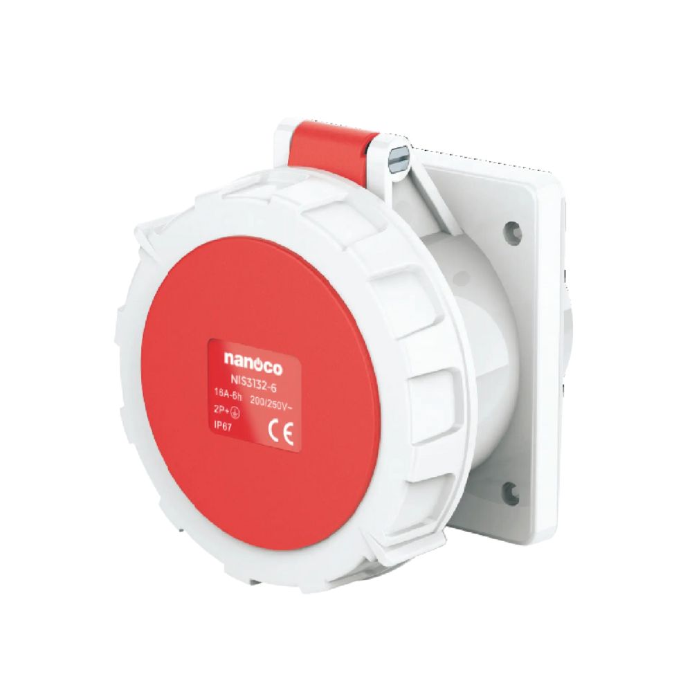Ổ cắm âm kín nước dạng thẳng 16/32/63A IP67 Nanoco