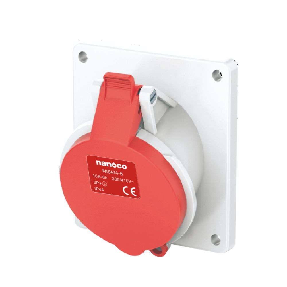 Ổ cắm âm không kín nước dạng nghiêng 16/32A IP44 Nanoco