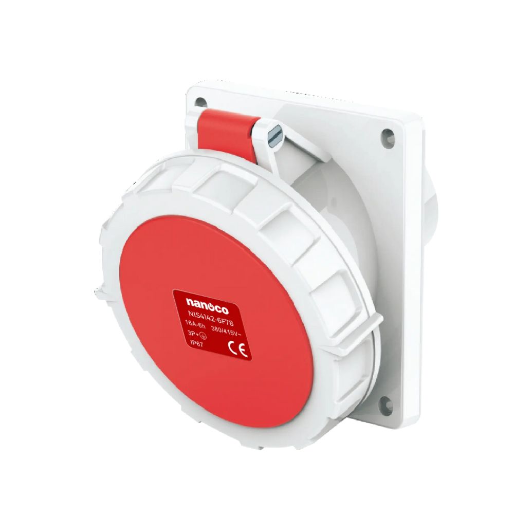 Ổ cắm âm kín nước dạng nghiêng 16/32/63A IP67 Nanoco