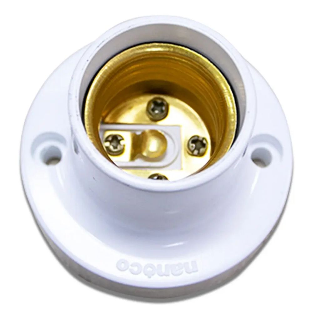 Đui đèn E27 90 độ Nanoco NAE2790W / NAE2790WM1 màu trắng