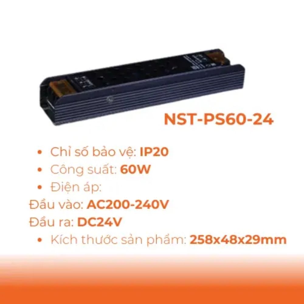 Bộ nguồn tổ ong 60W Nanoco NST-PS60-24