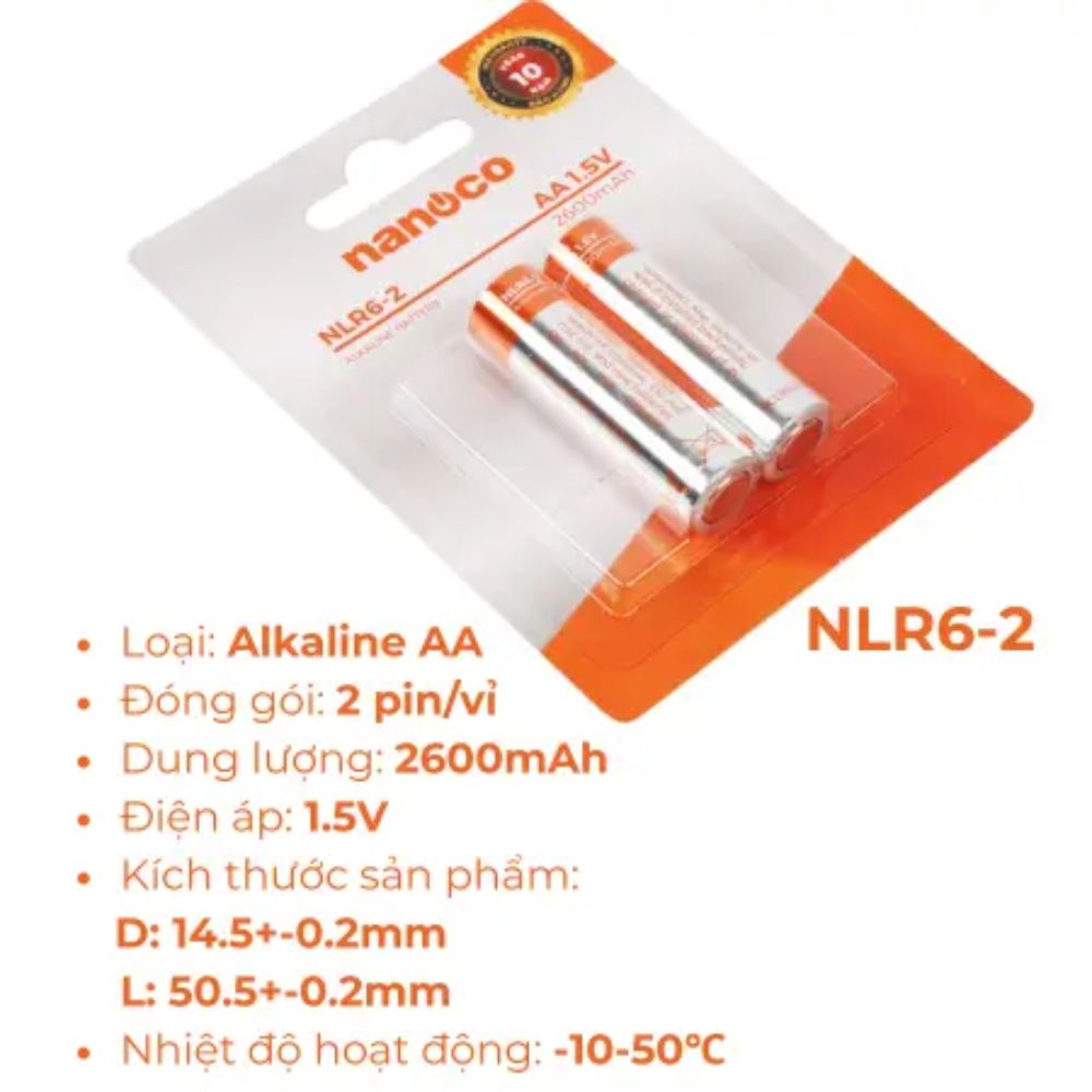 Pin Alkaline AA 1.5V Nanoco NLR6