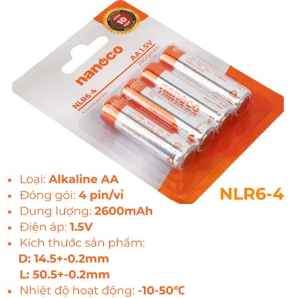 Pin Alkaline AA 1.5V Nanoco NLR6