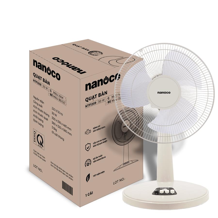 Quạt lửng 3 cánh Nanoco NTF1209BE/G chiều cao 57 cm