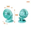 Quạt sạc kẹp 3 cấp độ gió Nanoco NRF5210G