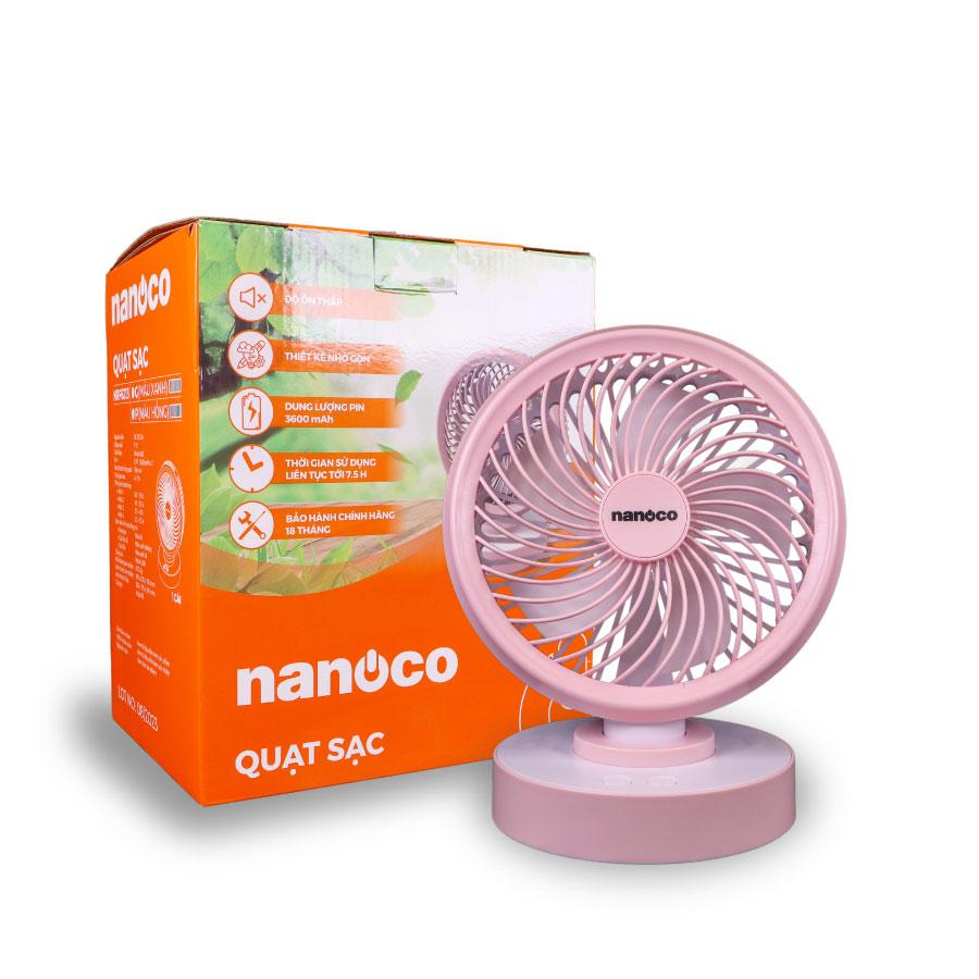 Quạt sạc điện 4 cấp độ gió Nanoco NRF6213G/P