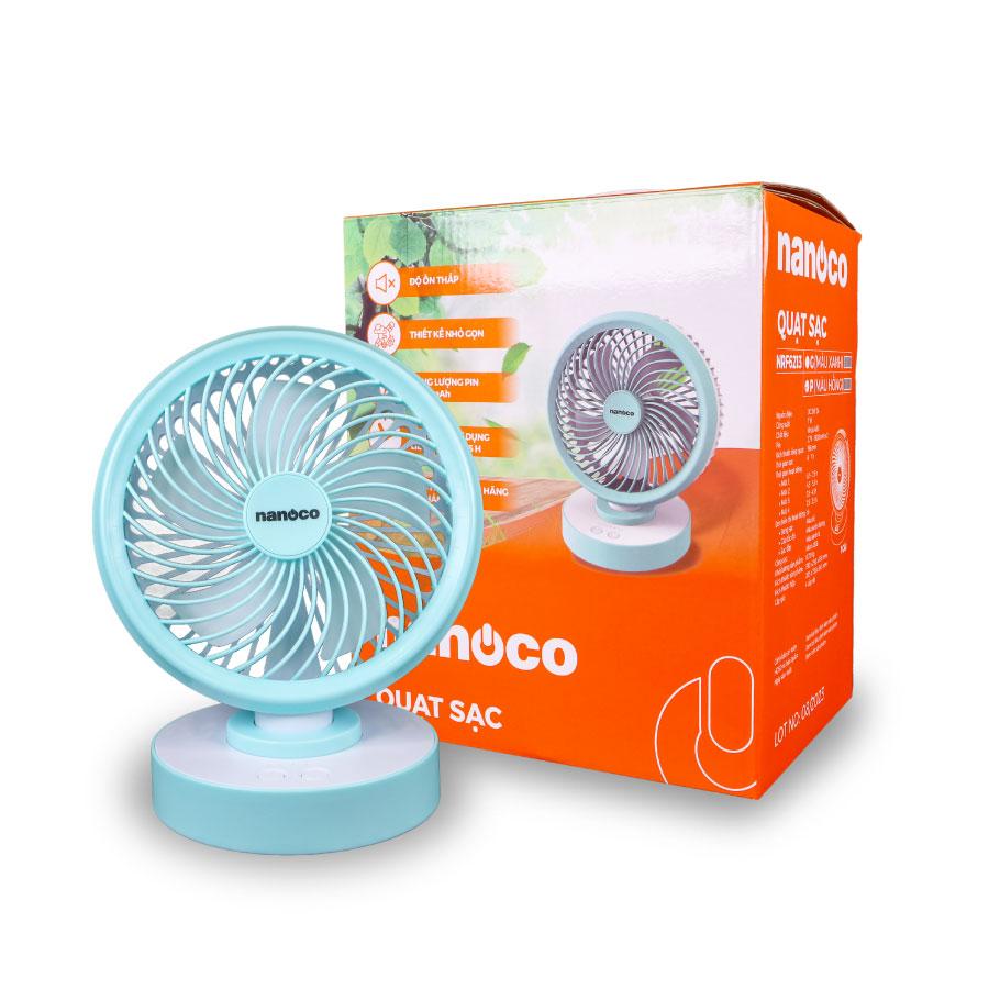 Quạt sạc điện 4 cấp độ gió Nanoco NRF6213G/P