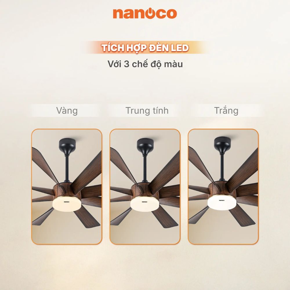 Quạt trần 8 cánh Nanoco NCFD6089L
