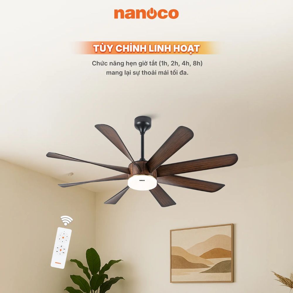 Quạt trần 8 cánh Nanoco NCFD6089L