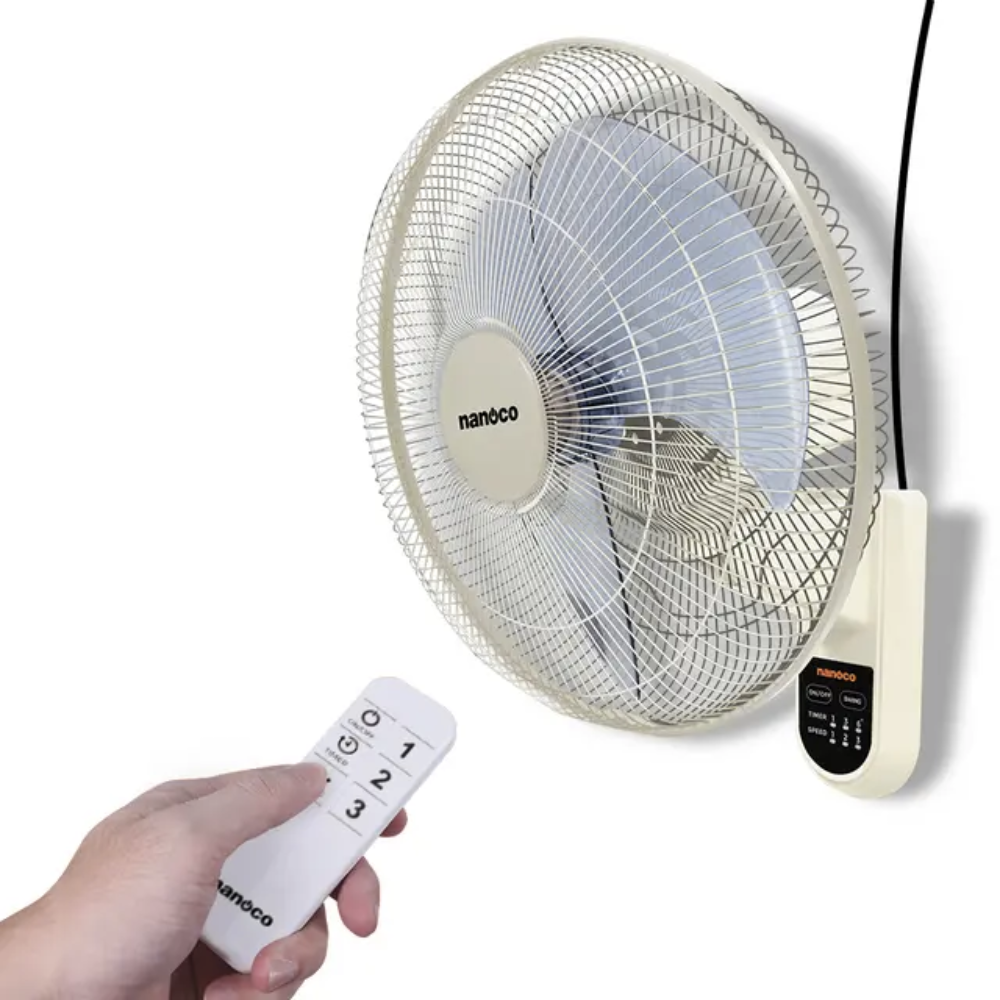 Quạt treo tường remote Nanoco NWF1612RC-BL/G/BE
