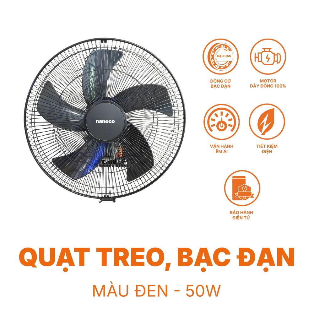 Quạt treo tường Nanoco NWF1670K
