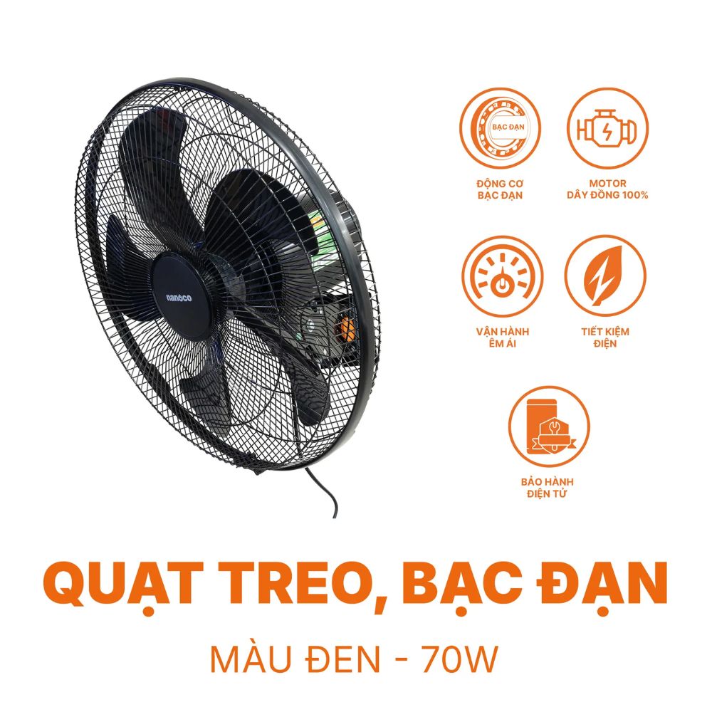 Quạt treo tường Nanoco NWF1870K
