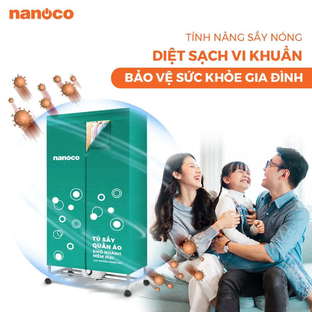 Tủ sấy quần áo Nanoco NCD1502 1500W