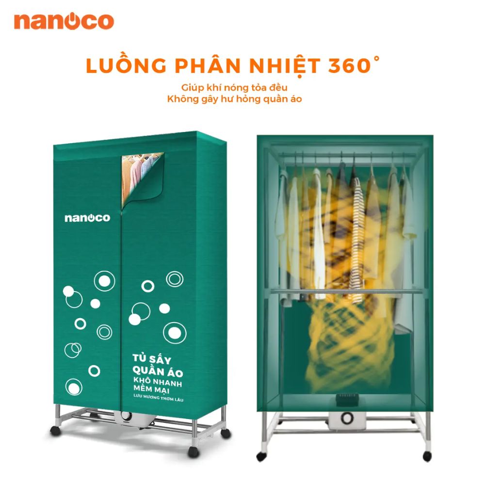 Tủ sấy quần áo Nanoco NCD1502 1500W