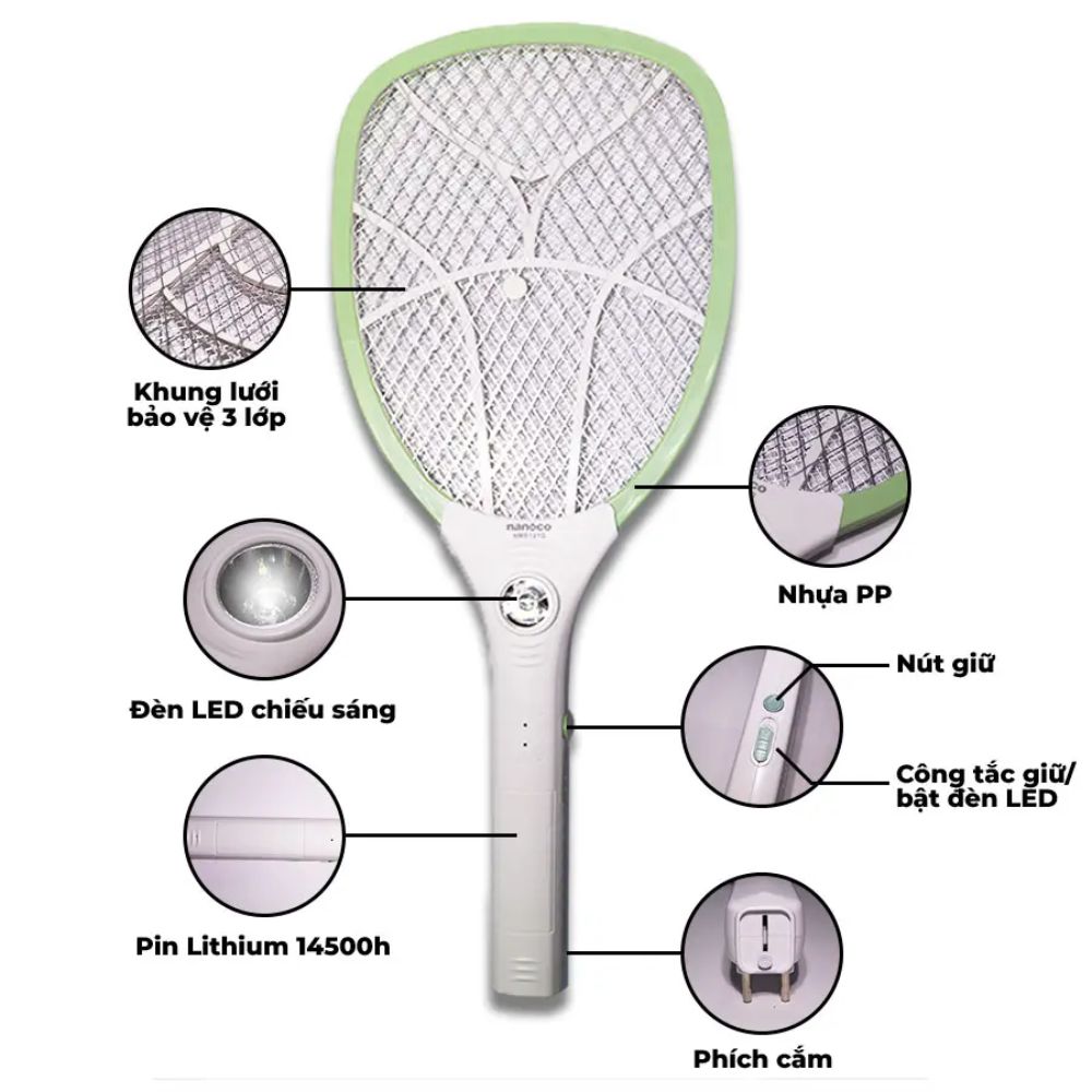 Vợt muỗi Nanoco NMR101