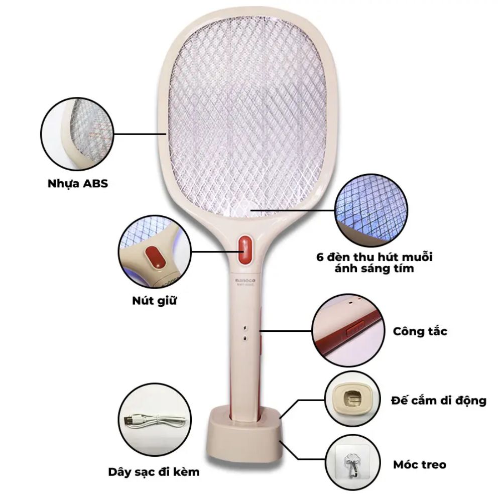 Vợt muỗi thông minh Nanoco NMR103BE