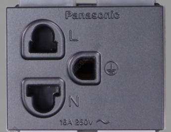 Ổ cắm đơn có màn che và dây nối đất Panasonic Halumie WEV1181M