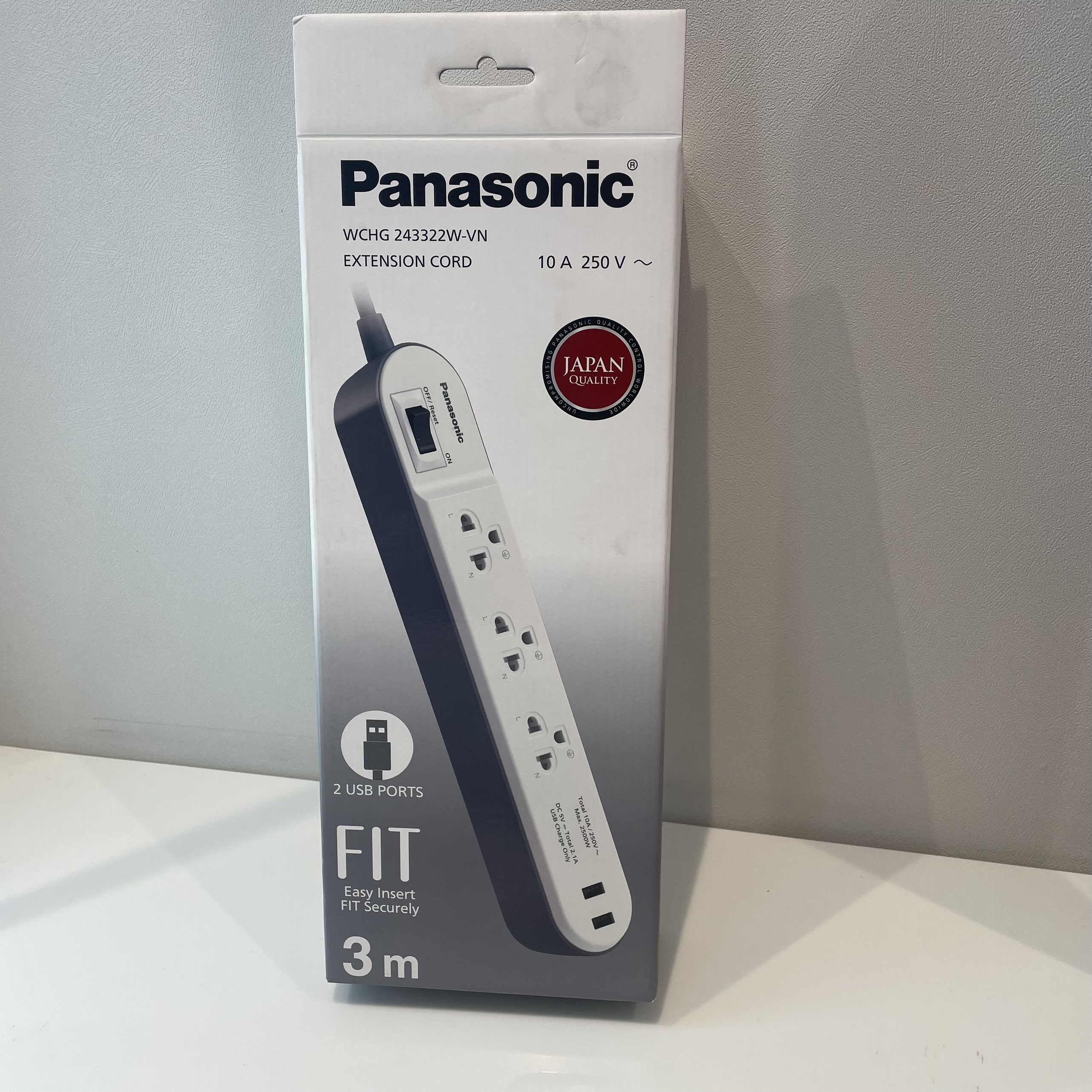 Ổ cắm Panasonic có dây 3 ổ cắm 2 USB WCHG243322W-VN