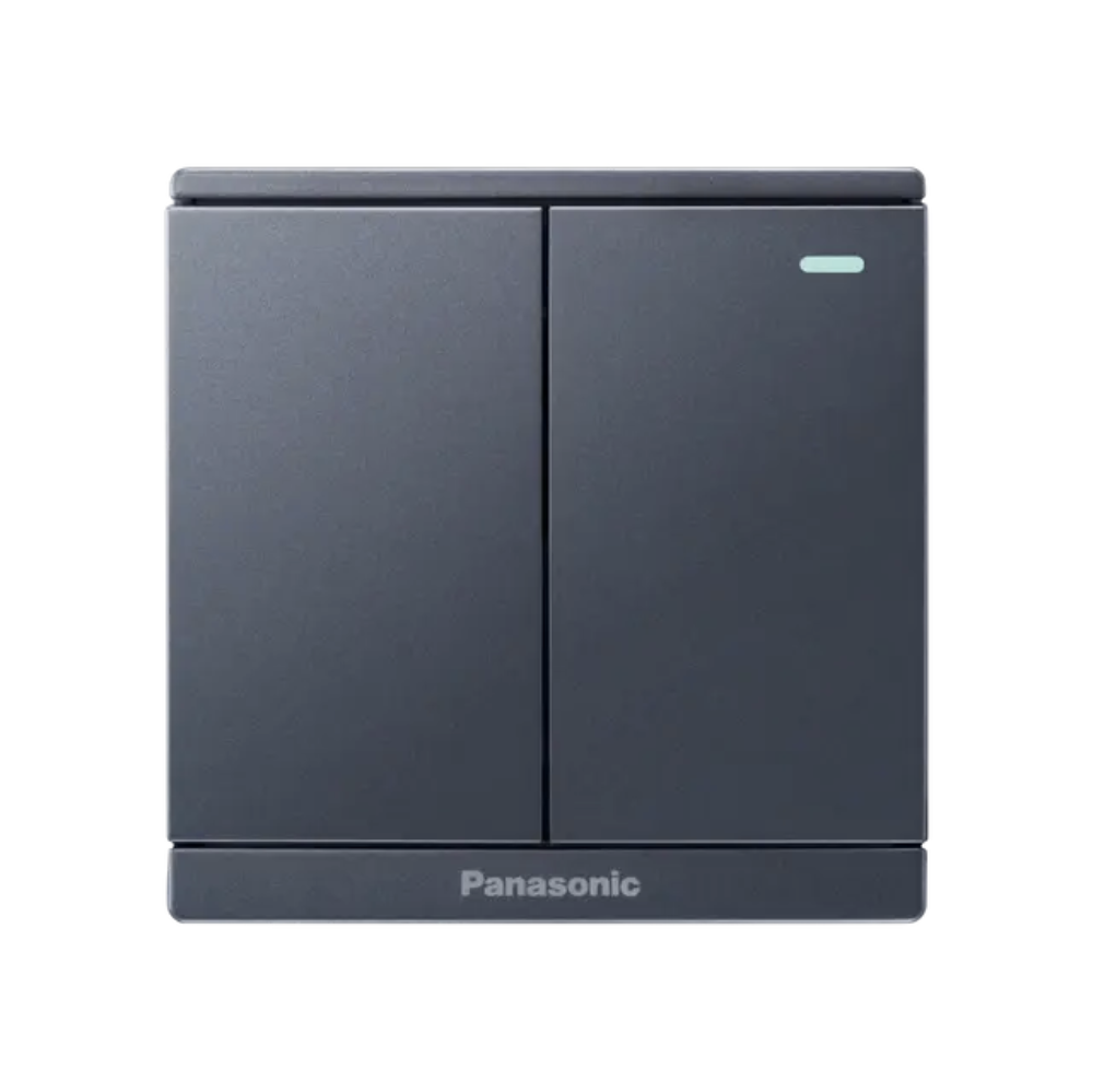 Bộ 2 công tắc 1 chiều có chỉ báo dạ quang dòng Moderva Panasonic WMF513