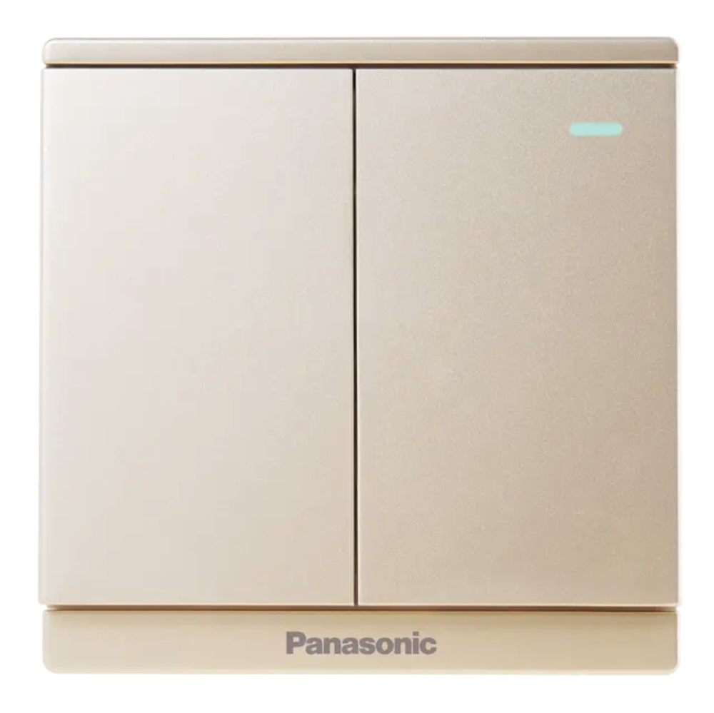 Bộ 2 công tắc 1 chiều có chỉ báo dạ quang dòng Moderva Panasonic WMF513