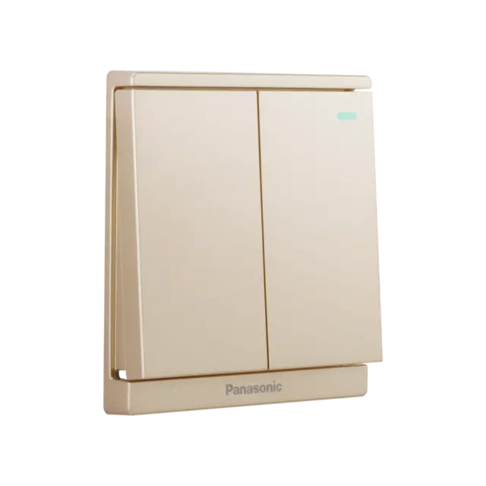 Bộ 2 công tắc 1 chiều có chỉ báo dạ quang dòng Moderva Panasonic WMF513