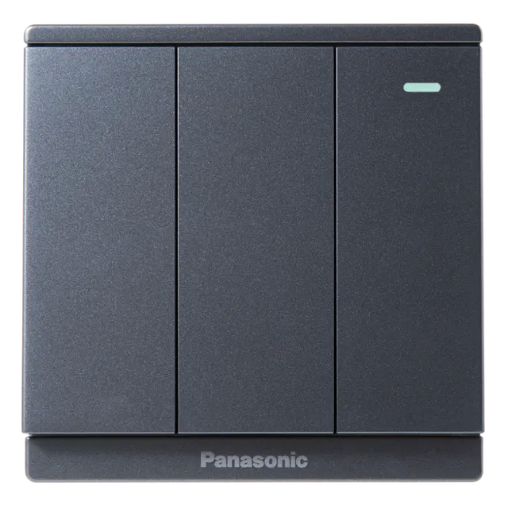 Bộ 3 công tắc 1 chiều chỉ báo dạ quang dòng Moderva Panasonic WMF515
