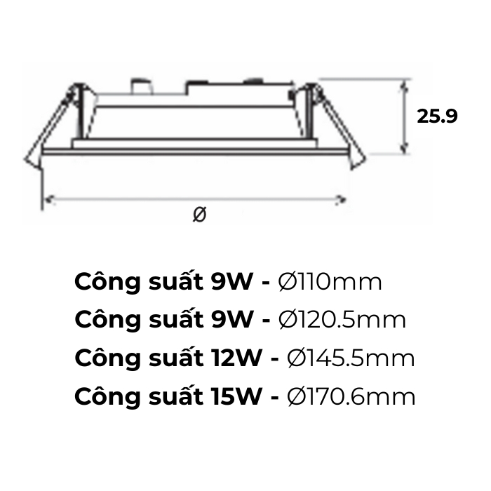 Đèn LED âm trần đổi màu dáng tròn Panasonic NEO SLIM 2G