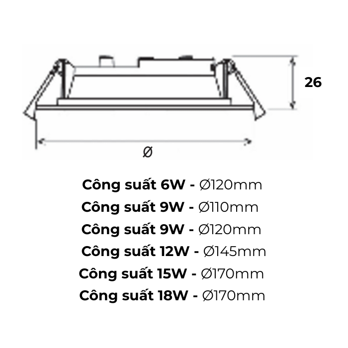 Đèn LED âm trần đơn sắc dáng tròn Panasonic NEO SLIM 2G