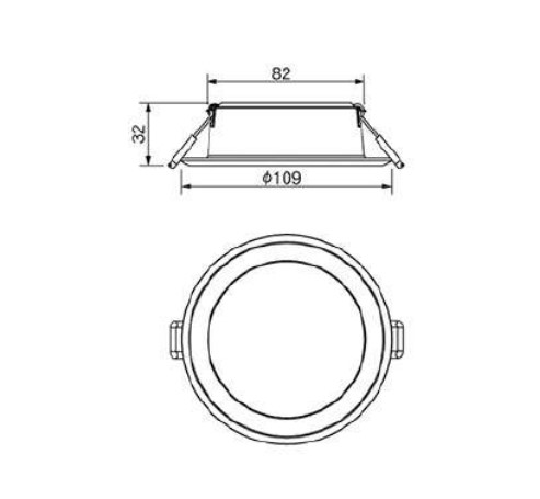 Bản vẽ kỹ thuật đèn led downlight âm trần DN series 2G 6W Panasonic