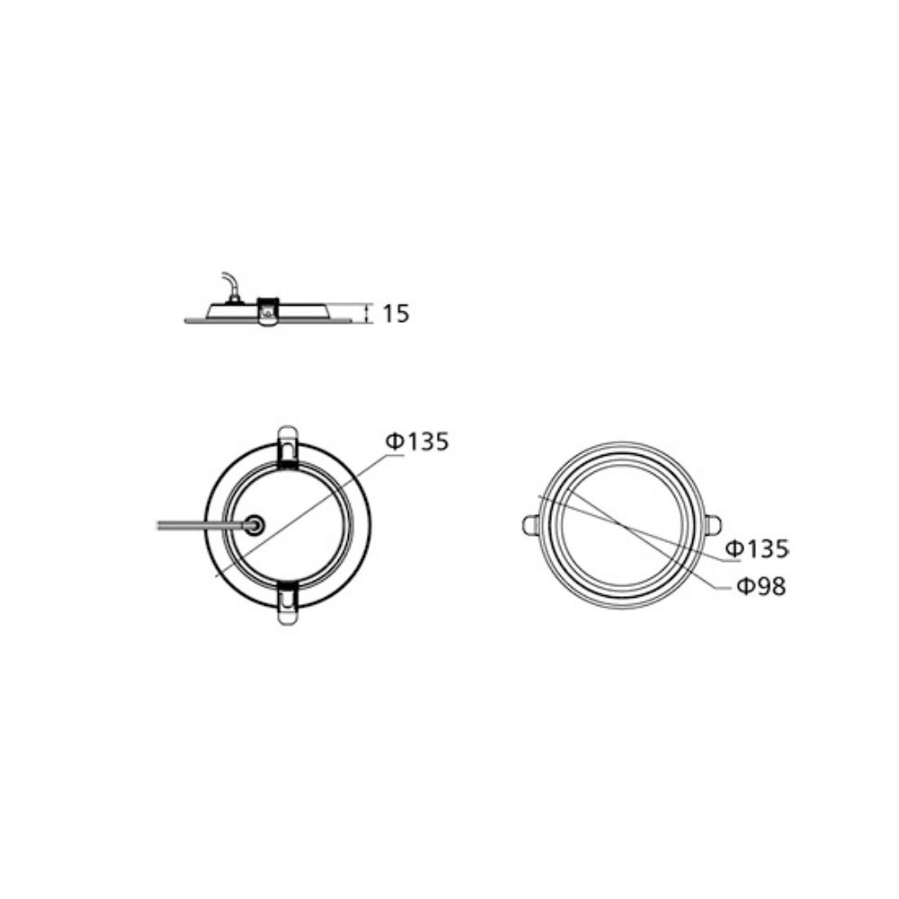 Đèn LED âm trần Panasonic COLOR RIM viền vàng 9W Ø135 mm