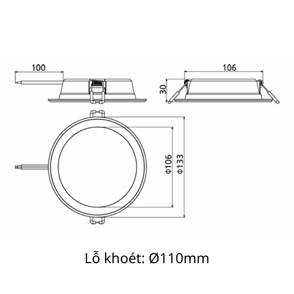 Đèn LED âm trần Panasonic DN 3G 12W